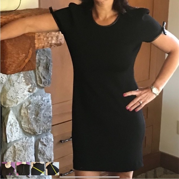 Valentino Black Dress with Leather Bow Trim. Size M - Picture 1 of 8